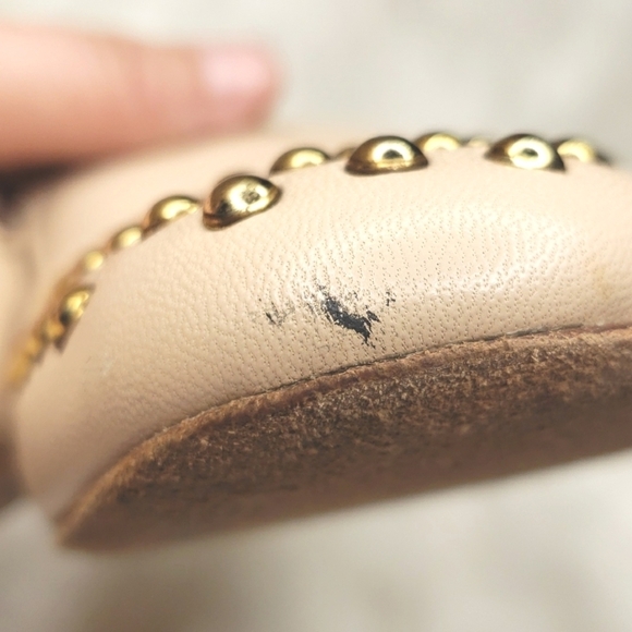 J.crew Darby Leather & Gold Studded Cap Toe Loafers  Flats 8.5 - Picture 4 of 9